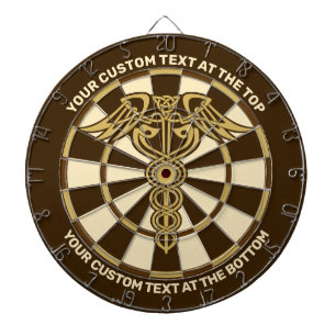Celtic Knot Caduceus Dartboard with Custom Text