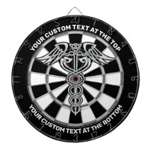 Celtic Knot Caduceus Dartboard with Custom Text