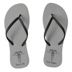 Celtic Knot Caduceus Flip Flops