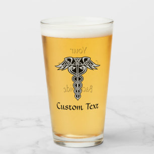 Celtic Knot Caduceus Glass