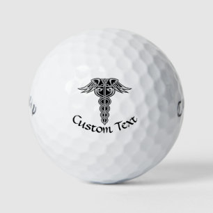 Celtic Knot Caduceus Golf Balls