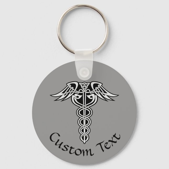 Celtic Knot Caduceus Keychain (Front)