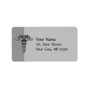 Celtic Knot Caduceus Label
