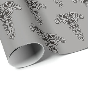 Celtic Knot Caduceus Wrapping Paper