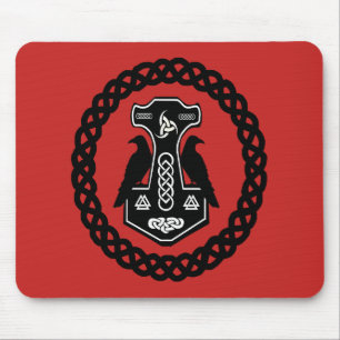 Celtic Knot Circle Thor's Hammer Mouse Mat