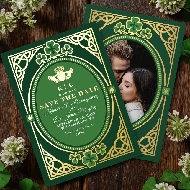 Celtic Knot Claddagh Shamrock Save the Date (Creator Uploaded)