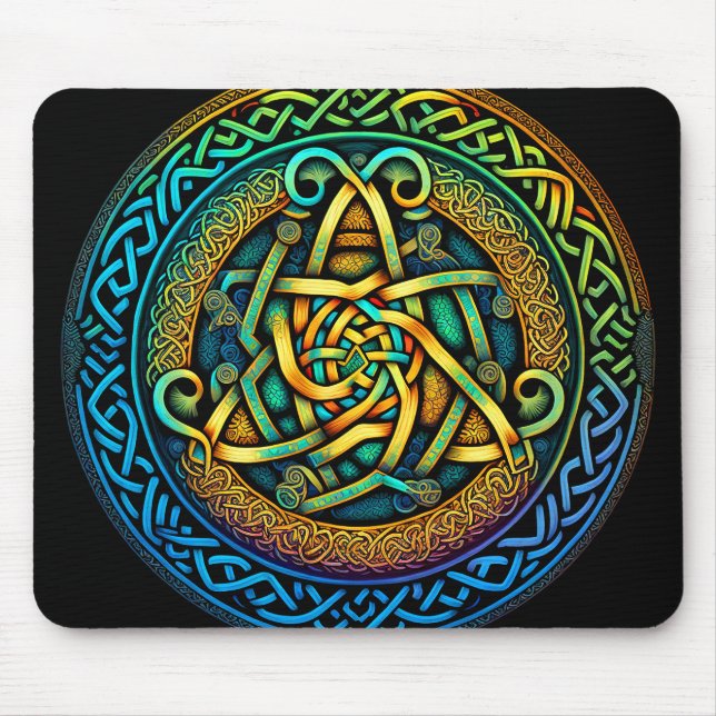Celtic Knot Colourful Knotwork Mouse Mat (Front)