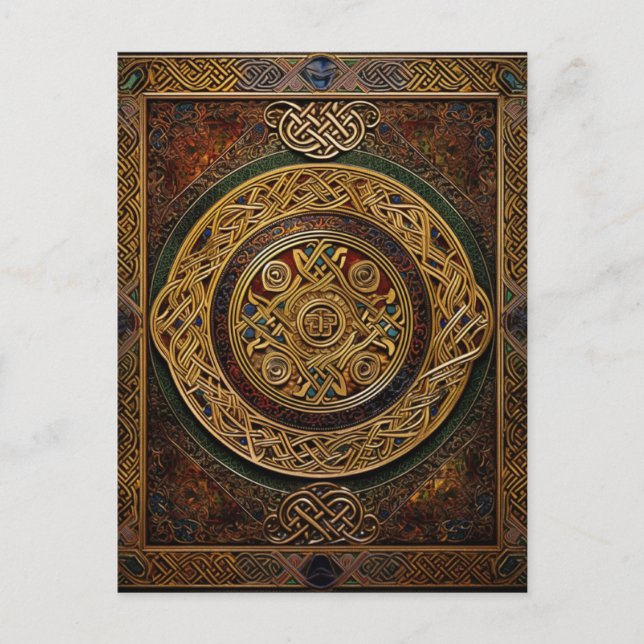 Celtic Knot Colourful Knotwork Postcard (Front)