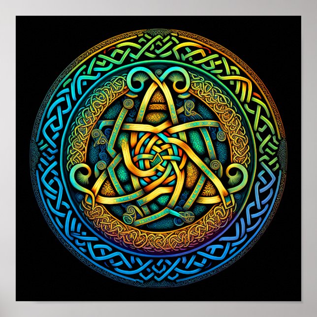 Celtic Knot Colourful Knotwork Poster (Front)