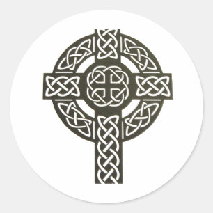 Celtic Knot Cross Classic Round Sticker