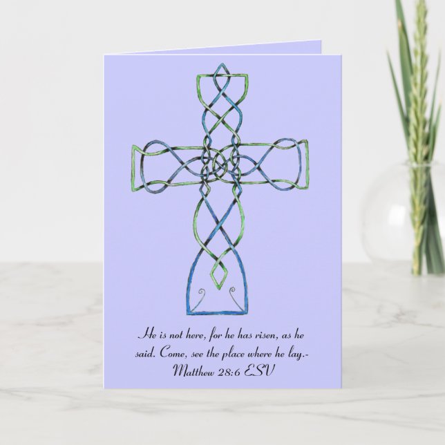 Celtic Knot Cross Easter Card (Front)