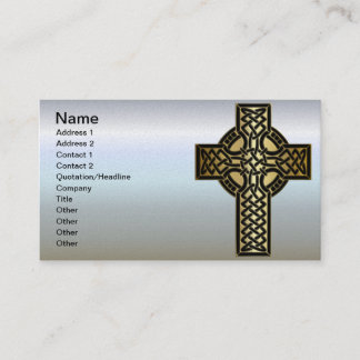 Celtic Knot Cross in Gold and Black Business Card