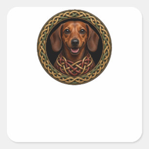 Celtic Knot Dachshund Square Sticker