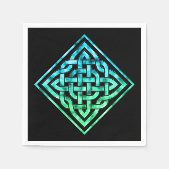 Celtic Knot - Diamond Blue Green Napkin (Front)