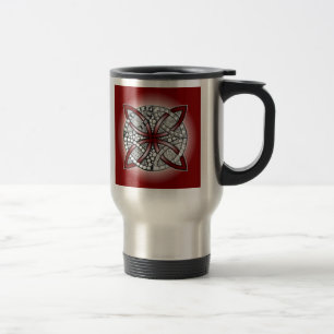 Celtic Knot Doodle Maroon Red Travel Mug
