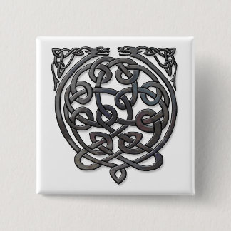 Celtic Knot Dragons – Black Chrome 15 Cm Square Badge