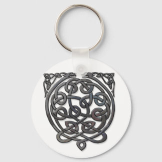 Celtic Knot Dragons – Black Chrome Key Ring