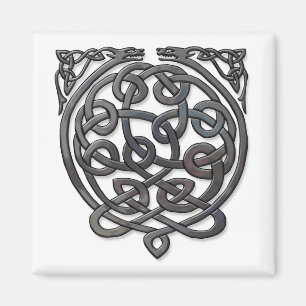 Celtic Knot Dragons – Black Chrome Magnet
