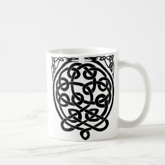 Celtic Knot Dragons – Black & White Coffee Mug