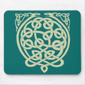Celtic Knot Dragons – Black & White Mouse Mat