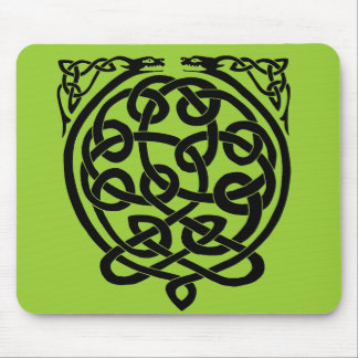 Celtic Knot Dragons – Black & White Mouse Mat