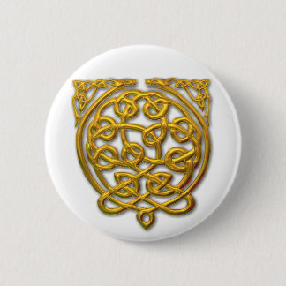 Celtic Knot Dragons – Gold 6 Cm Round Badge