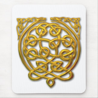 Celtic Knot Dragons – Gold Mouse Mat