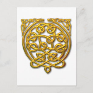 Celtic Knot Dragons – Gold Postcard