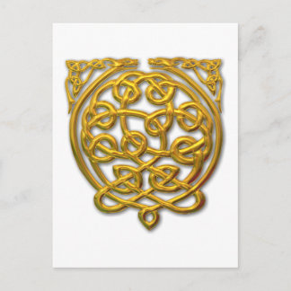 Celtic Knot Dragons – Gold Postcard