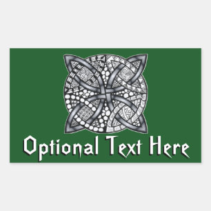 Celtic Knot Drawing With Custom Text Rectangular Sticker