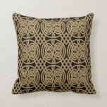 Celtic Knot "Durrow" Pattern Cushion<br><div class="desc">This Celtic knot design pattern was derived from a carpet page in the Book of Durrow. The Book of Durrow is a mediaeval illuminated manuscript gospel book in the Insular art style. It was probably created between 650 and 700. The place of creation may have been Durrow Abbey in Ireland...</div>