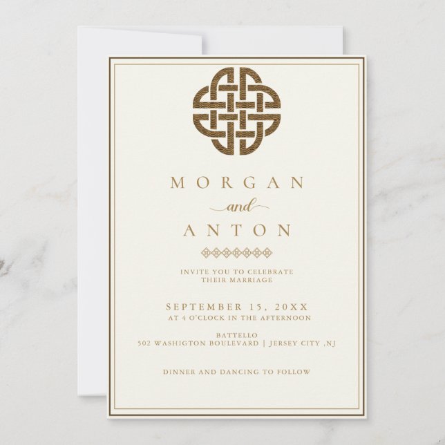 Celtic Knot | Elegant Irish Wedding Invitation (Front)
