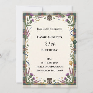 Celtic Knot Emerald 21st Birthday Invitation