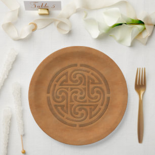 Celtic Knot Faux Leather St. Patricks Day Paper Plate