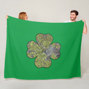 Celtic Knot - Four Leaf Clover Fleece Blanket