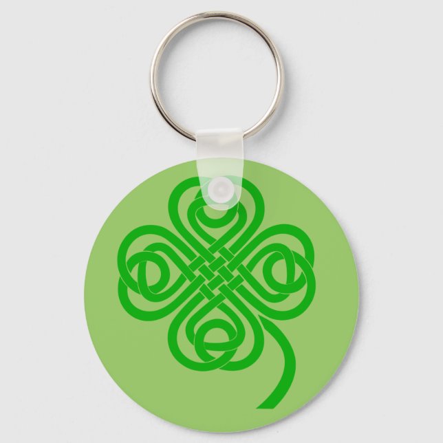 Celtic Knot four leaf clover Key Ring (Front)