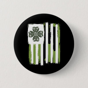 Celtic Knot Four Leaf Clover Stripes Design St Pat 6 Cm Round Badge
