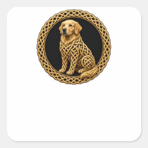 Celtic Knot Golden Retriever Square Sticker