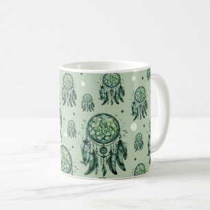 Celtic knot green dreamcatcher coffee mug
