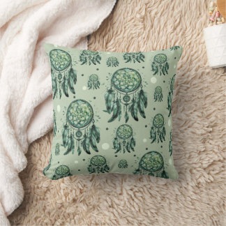 Celtic knot green dreamcatcher cushion