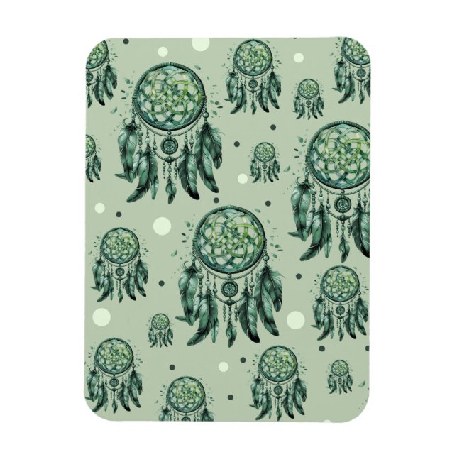 Celtic knot green dreamcatcher magnet (Vertical)