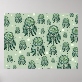 Celtic knot green dreamcatcher poster