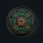 Celtic Knot Green Gold Knotwork 6 Cm Round Badge<br><div class="desc">Celtic Knot Green Gold Knotwork</div>