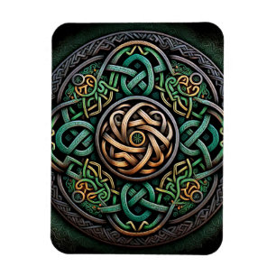 Celtic Knot Green Gold Knotwork Magnet