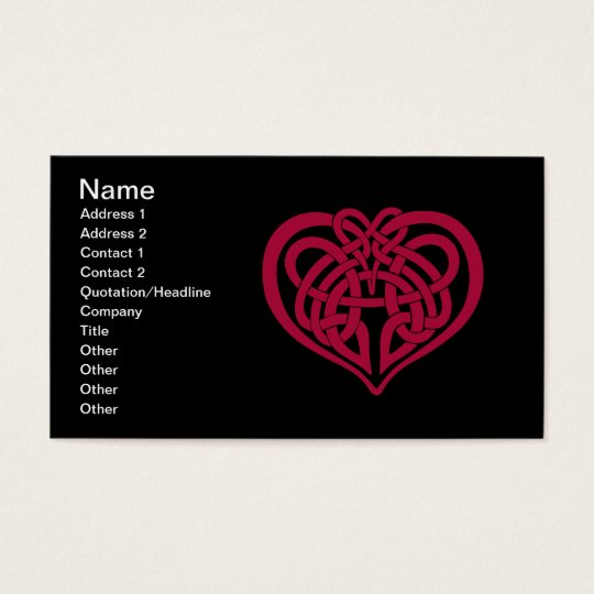Celtic Knot heart Business Card