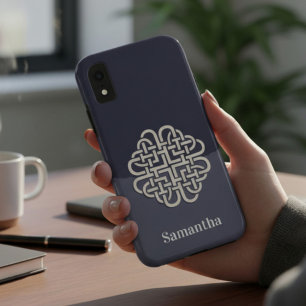 Celtic Knot Heart with Name iPhone XR Case