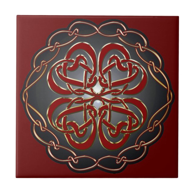 Celtic knot Hearts Tile (Front)