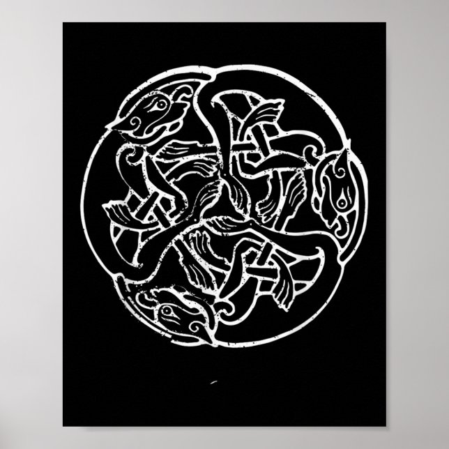 Celtic Knot Hound Shirt Celtic Dog Tattoo  Poster (Front)