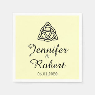 Celtic Knot in Black and Ivory Wedding Napkin