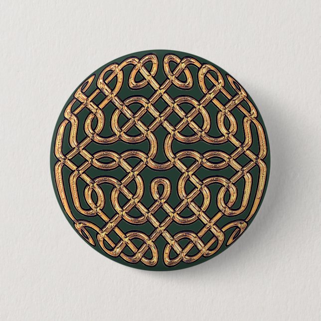 Celtic Knot in Gold 6 Cm Round Badge (Front)